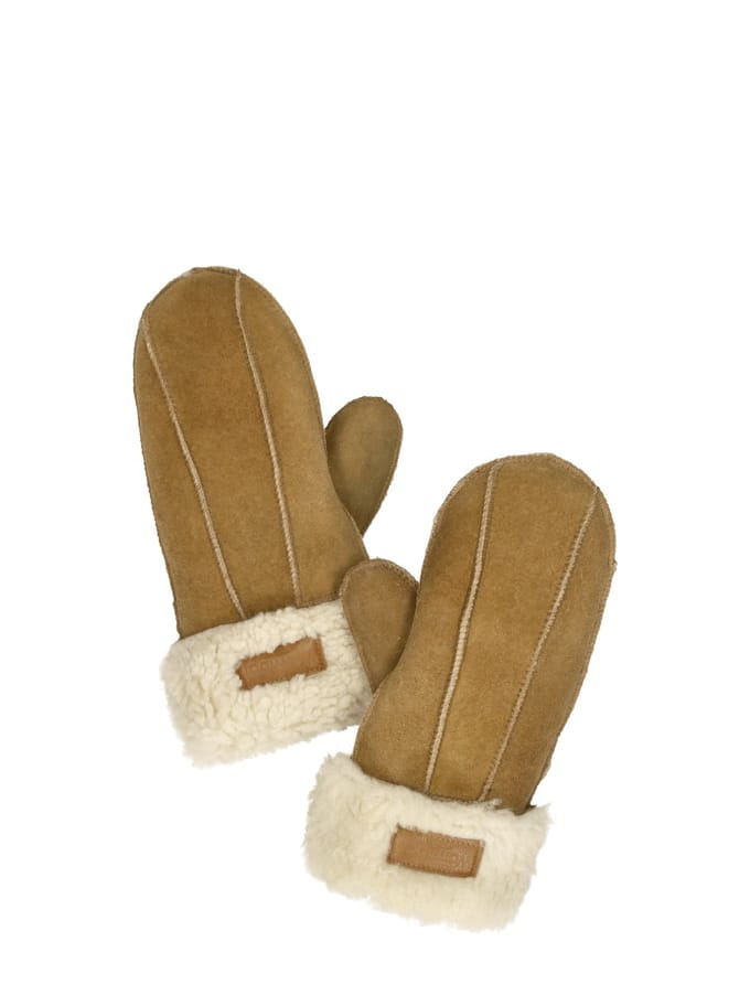 Warmbat Mitten Women Lammy patchwork Dames Wanten - Camel