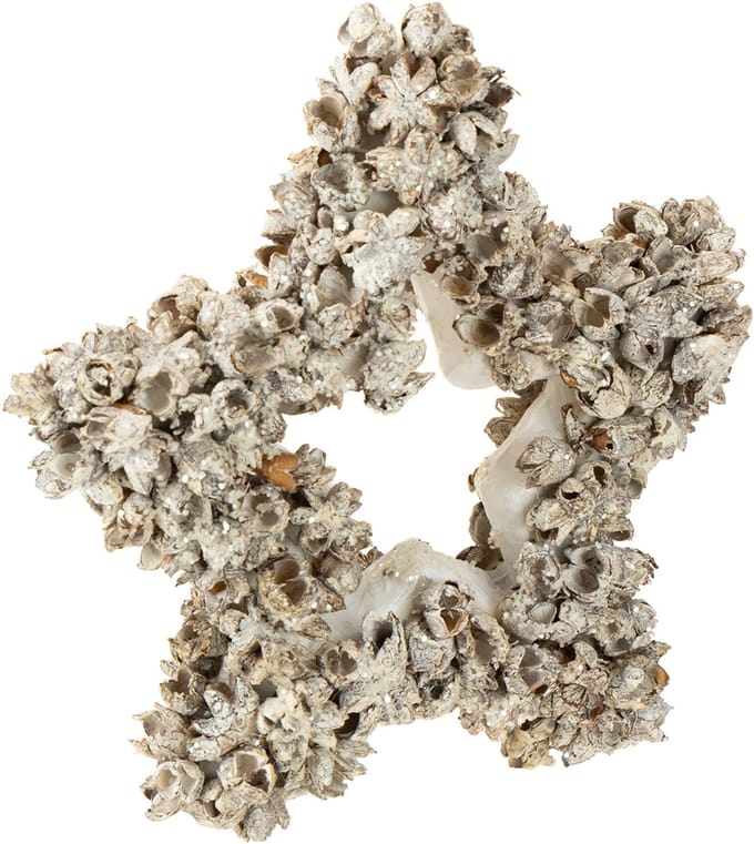 Ster om op te hangen, kerstdecoratie, wit, glitter, Ø15cm
