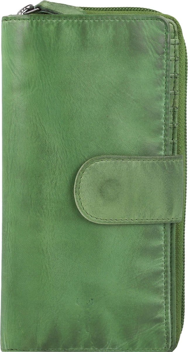 Jack Kinsky Nelson Portemonnee RFID Leer 18,5 cm - Dames - Horizontaal - grün