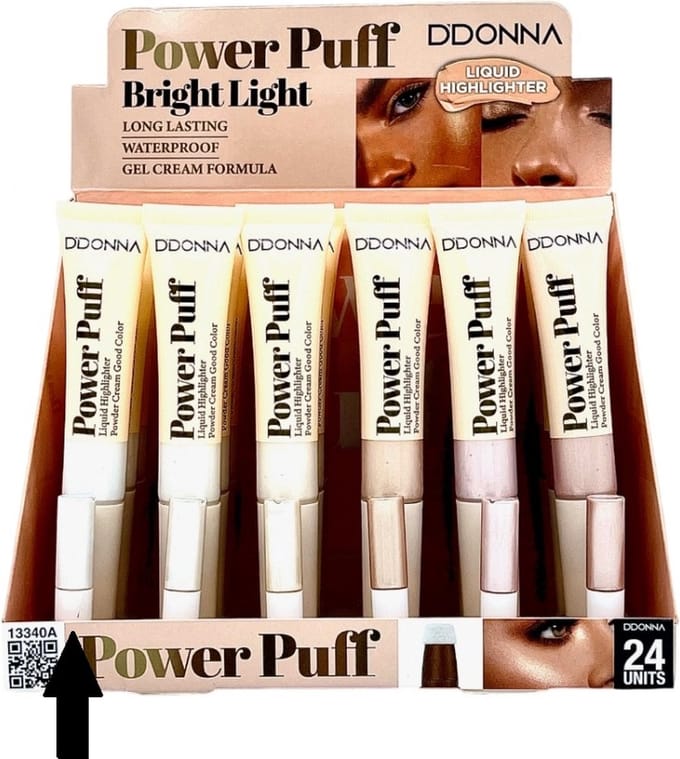 D'Donna - Vloeibare Highlighter - Highlighter - Power Puff - Spons applicator - Make-up - Glow - Glitter - Waterproof - Long Lasting - Wit - Nummer 1