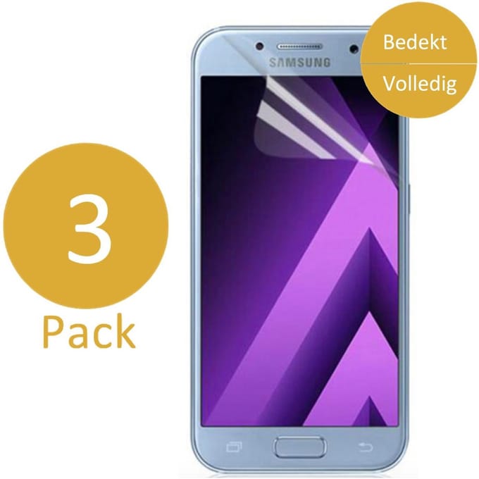 3x Screenprotector geschikt voor Samsung Galaxy A5 (2017) - Glas PET Folie Screenprotector Transparant 0.2mm 9H (Full Screen Protector)