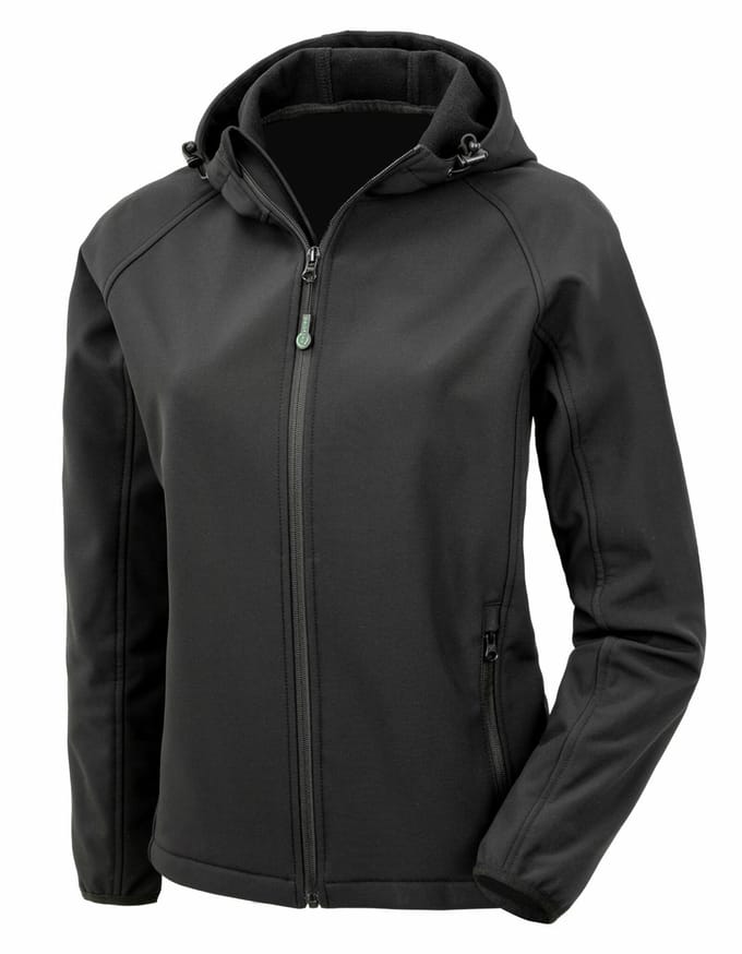 Result Women´s Recycled 3-Layer Printable Hooded Softshell Jacket RT911F - Black - S