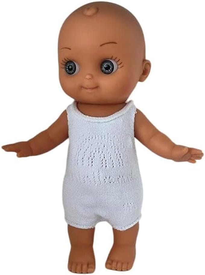 Mini Pop Pop Doll - Poppenpop - Spelen - Zachte Pyjama - 28 cm - Grijs