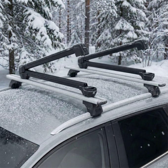 HAKR skirek 6 paar ski-houder 4 planken Aluminium Zwart