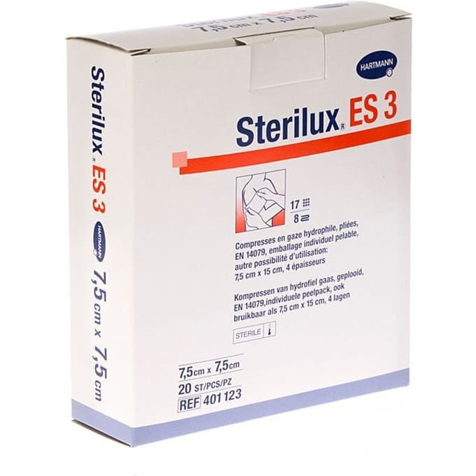 Sterilux Es3 Kp Ster 8pl 7,5x 7,5cm 20 2050171
