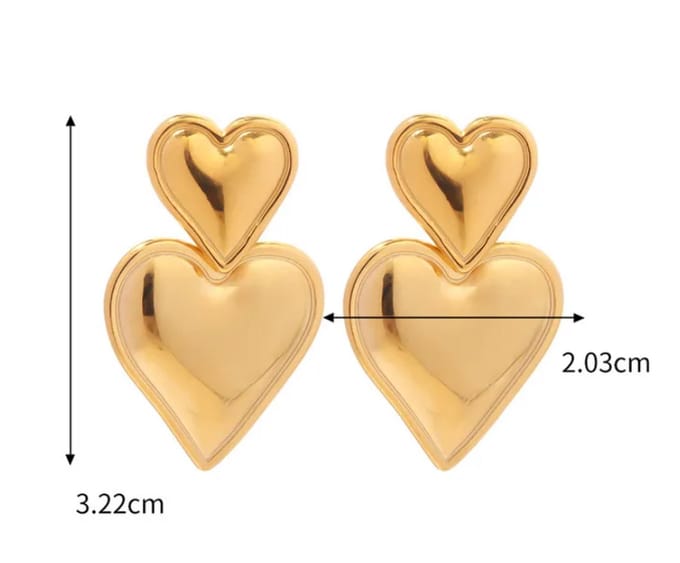 Hartjes oorbellen | goud gekleurd