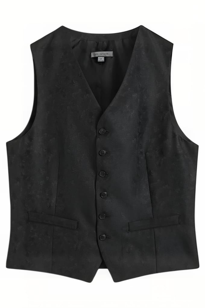 John Varvatos Front Body Darts Vest Black Größe: 46 | Bodywarmer Outlet | Herren | Schwarz
