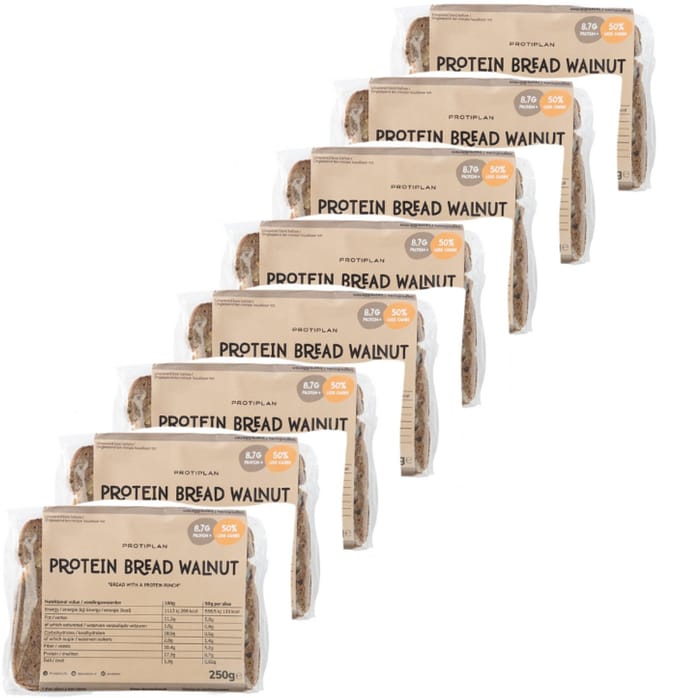 Protiplan - Proteïne Brood Walnoten Bruinbrood - 9 stuks - 9 x brood - Koolhydraatarm brood