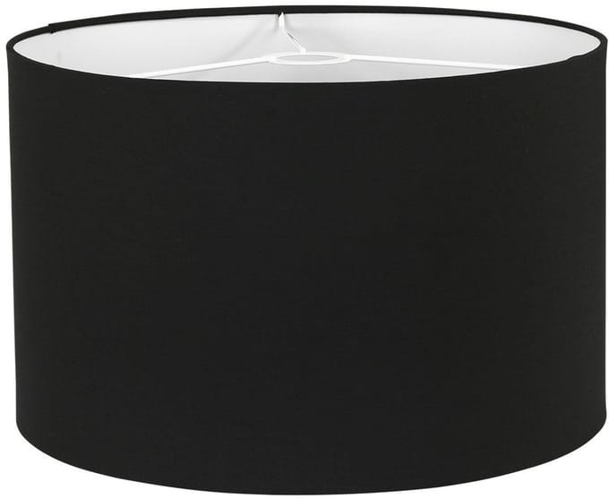 Zwart linnen lampenkap K7976SS ⌀ 40cm met E27 support - Modern design - Mexlite Kappen