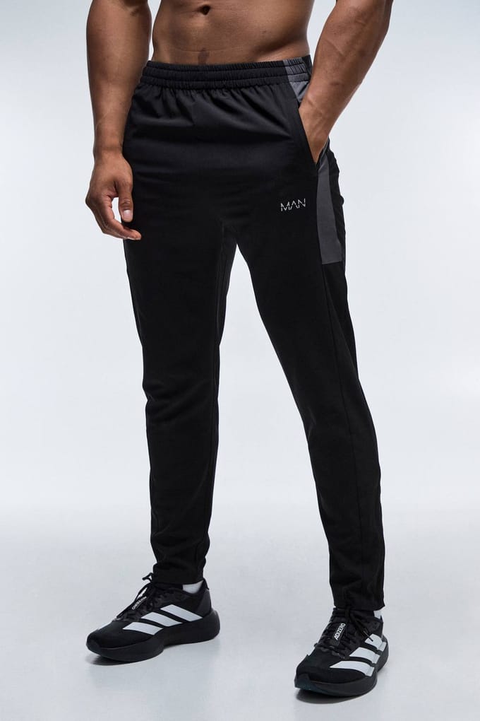 Heren Actieve Colour Block Jogger | Black | Size 2XL