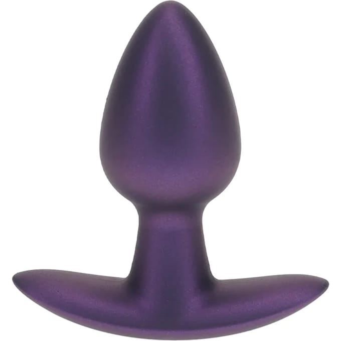 Ouch! Gladde Siliconen Buttplug 2.7 cm - Metallic Paars