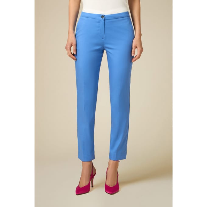 Oltre Basic Cotton-blend Trousers Blue Taglia: 40 | Pantaloni Outlet | Donna | Blu