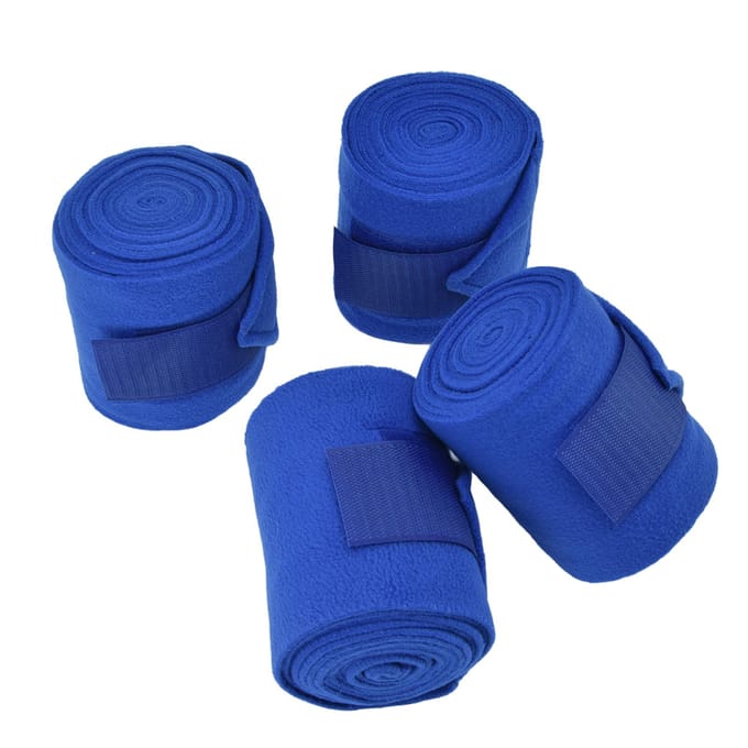 4 Stuks Paardenbeenwikkel Klittenbandsluiting Beschermer Zachte Polyester Set Kit voor Hond Koe Kat Blauw blue