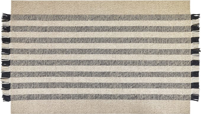 TACETTIN - Modern vloerkleed - Gebroken wit - 140 x 200 cm - Wol