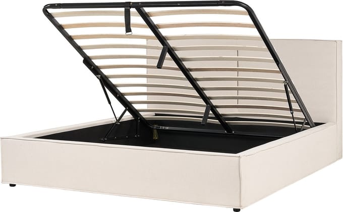 MOISSAC - Bed - Beige - 180 x 200 cm - Polyester