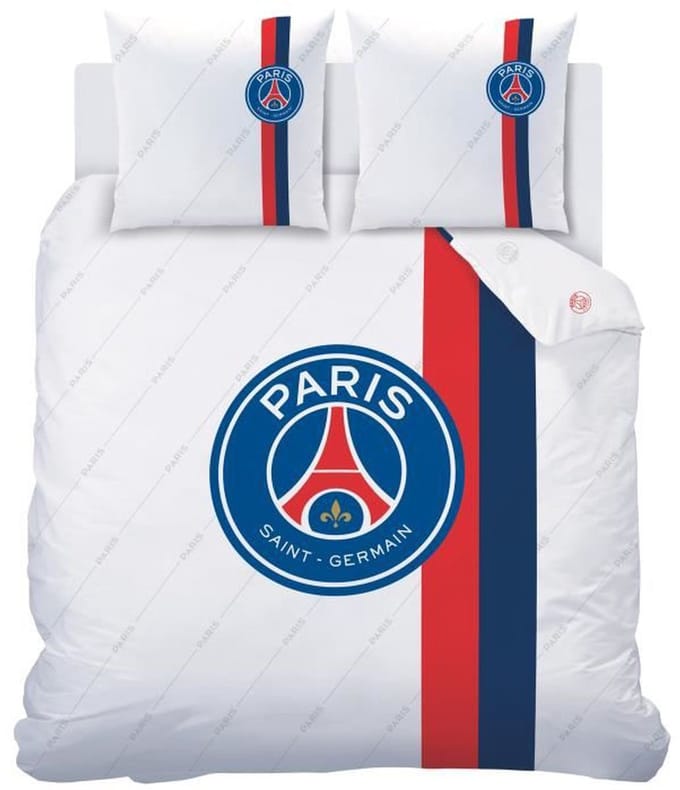 Paris Saint Germain Dekbedovertrek Retro White - Lits Jumeax - 240 x 220 cm - Katoen