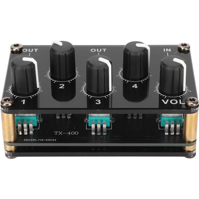 Mini Stereo 4-kanaals Lijnmixer Lage Ruis Professionele 4-kanaals Passieve Mixer voor Mixen