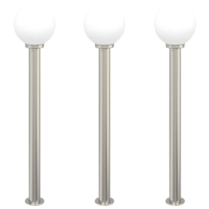 vidaXL Bolderverlichting 3 stuks 120 cm RVS IP44