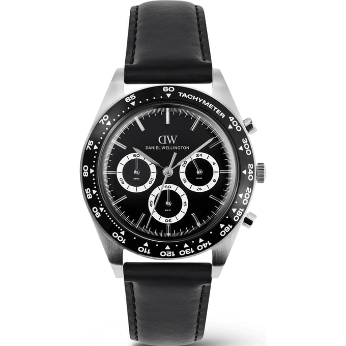 Daniel Wellington DW Watch Iconic Tachymeter Sheffield Black Silver 42mm