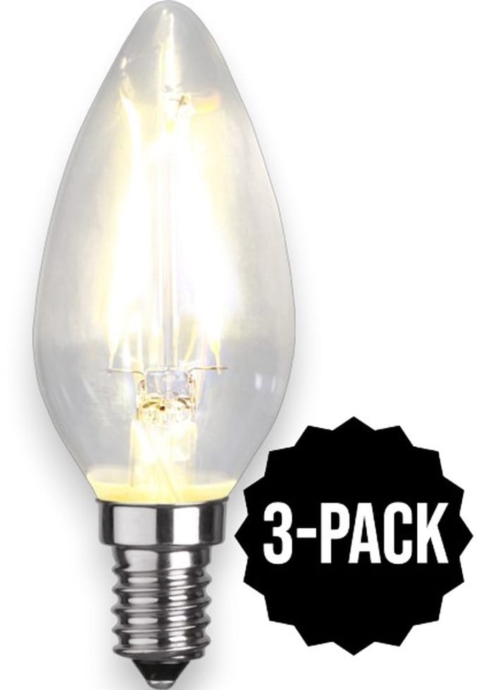 3-Pack | Filament Kaarslamp - E14 - 2W - Extra Warm Wit - 2700K