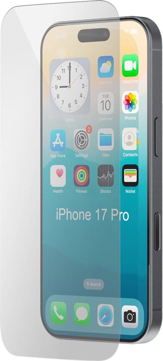 Mobiparts Screenprotector geschikt voor Apple iPhone 16 Pro Apple iPhone 17 Apple iPhone 17 Pro Apple iPhone 18 Pro - Gehard Glas - Anti-bacterieel -
