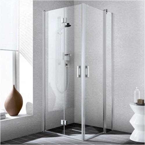 Kermi Liga corner entry swing door with fixed part , half part 90 cm left LIEPL090201AK