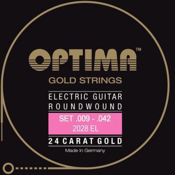 Optima E-Git.snaren,09-42,goudStrings Extra Light 2028EL - Elektrische gitaarsnaren