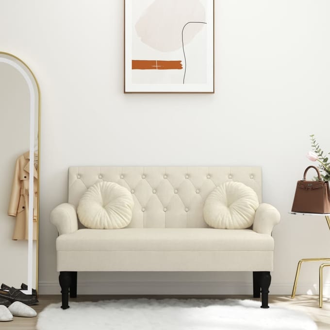 Gestoffeerde Bank met Rugleuning 120 x 62 x 75,5 cm Linnen Stof