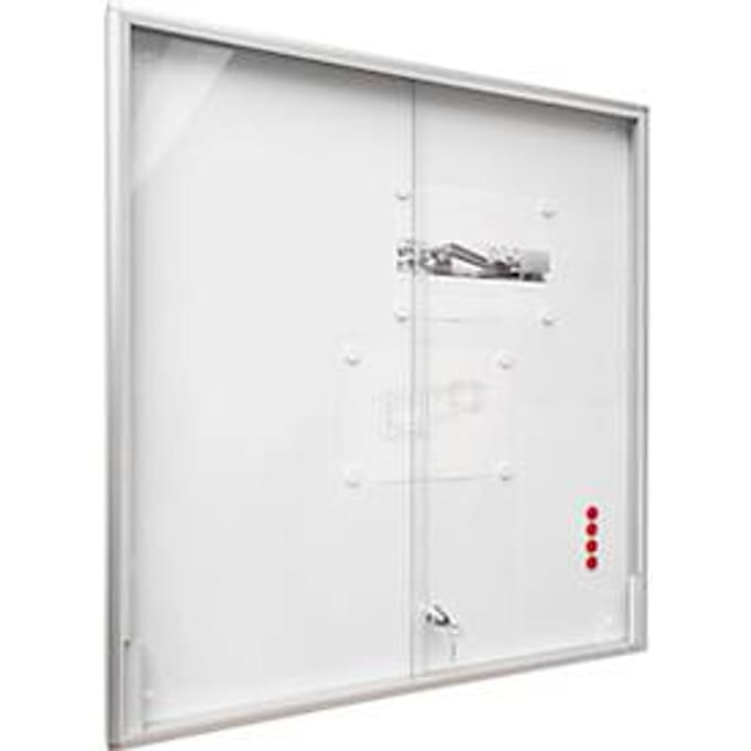 BST MEDIA ST vitrinekast, voor binnen, gehard veiligheidsglas, schuifdeur, displayformaat 12x DIN A4