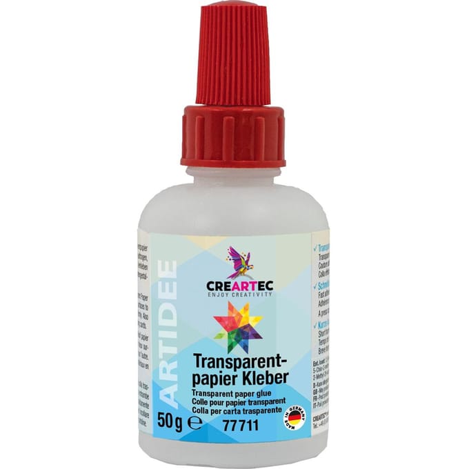 Transparante papieren kleefstof