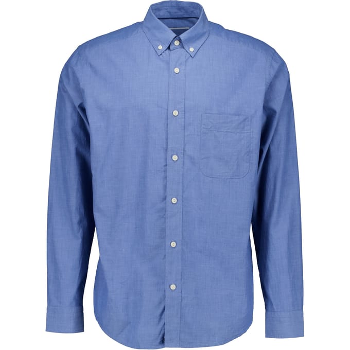 Eton Solid Chambray Shirt Lange Mouw Overhemden Blauw 100014782
