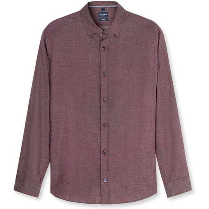 OLYMP Casual Overhemd, Regular Fit, Button-down, Bordeauxrood
