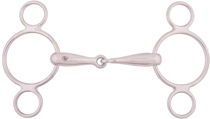 BR Enkel Gebroken Pessoa Bit 3 Rings Massief RVS 18 mm . - 14,5
