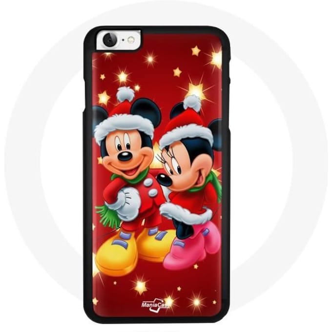 Coque - Maniacase - Iphone 7 - Mickey Mouse et Minnie Mouse - Souple - Protection et décoration noir