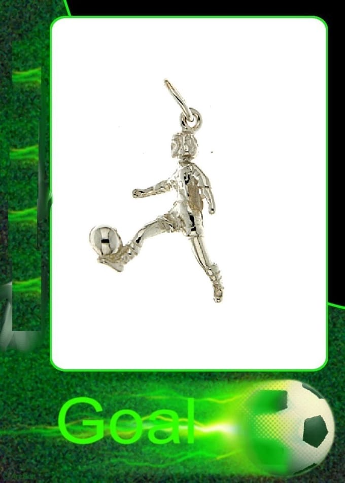 Leuke hanger van een voetbalster, echt zilver