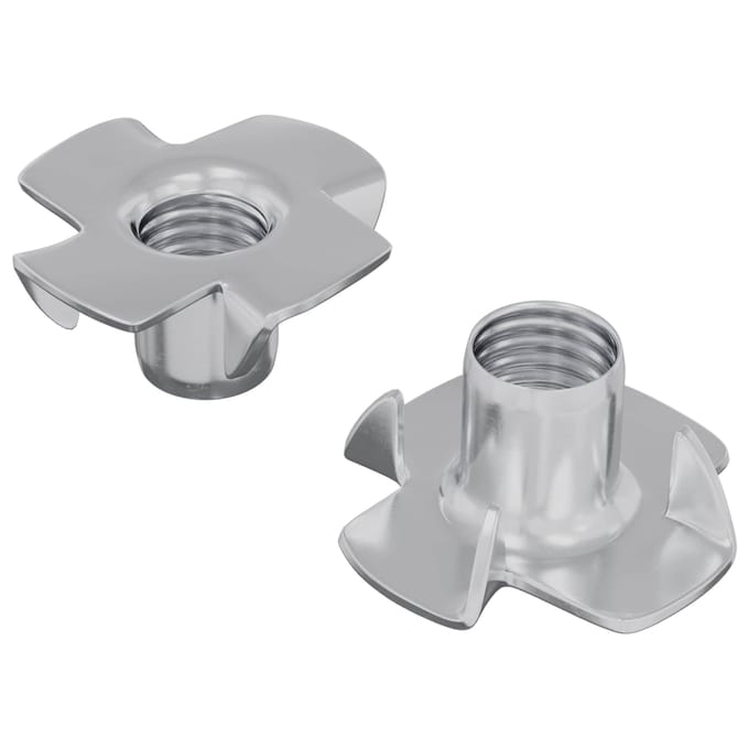 vidaXL - Geprongde - T-moer - 2 - st - Zilver - M6 - mm - Staal