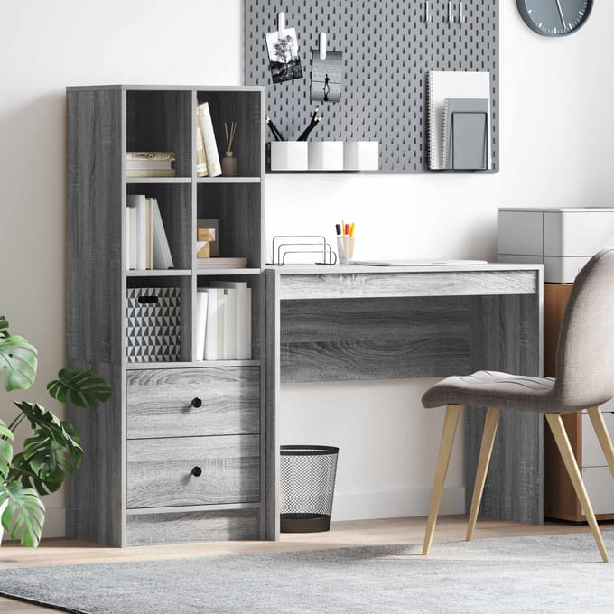 vidaXL - Bureau - Grijs - Sonoma - 135,5 - x - 40 - x - 127 - cm - 2 - st