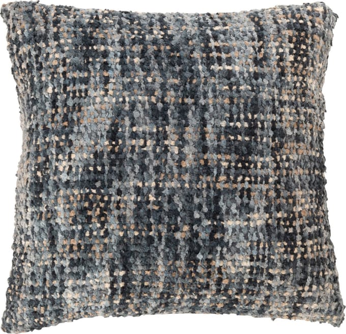 J-Line kussen Tweed - acryl/katoen - blauw/wit