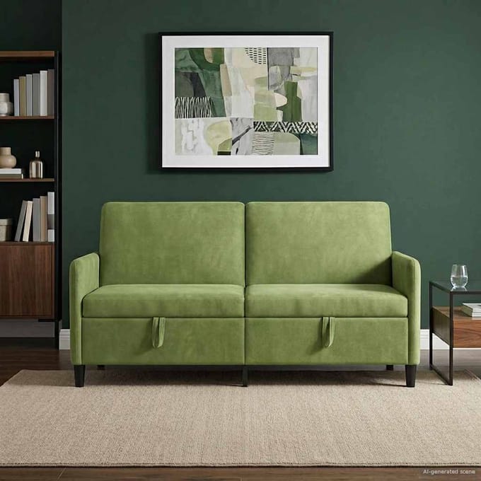 vidaXL - Sofa - met - Opbergruimte - Lichtgroen - 172 - x - 78 - x - 87 - cm - Polyester