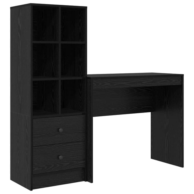 vidaXL - Bureau - Zwart - Eiken - 135,5 - x - 40 - x - 127 - cm - 2 - st