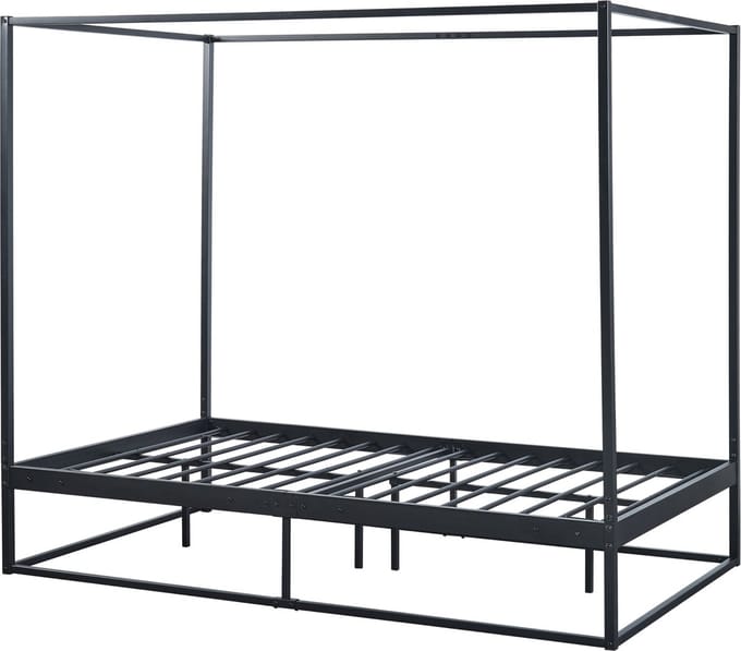 Hemelbed Kristianstad met bedbodem 120x200 cm zwart