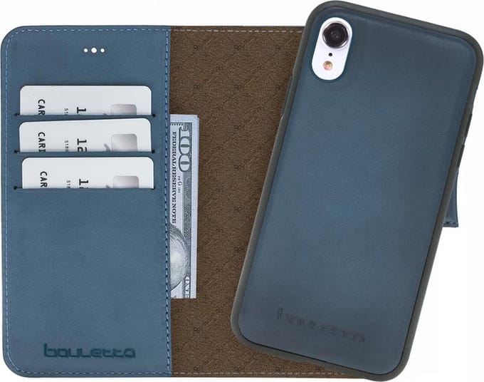 Bouletta iPhone Xs Max uitneembaar leren BookCase hoesje - Midnight Blue