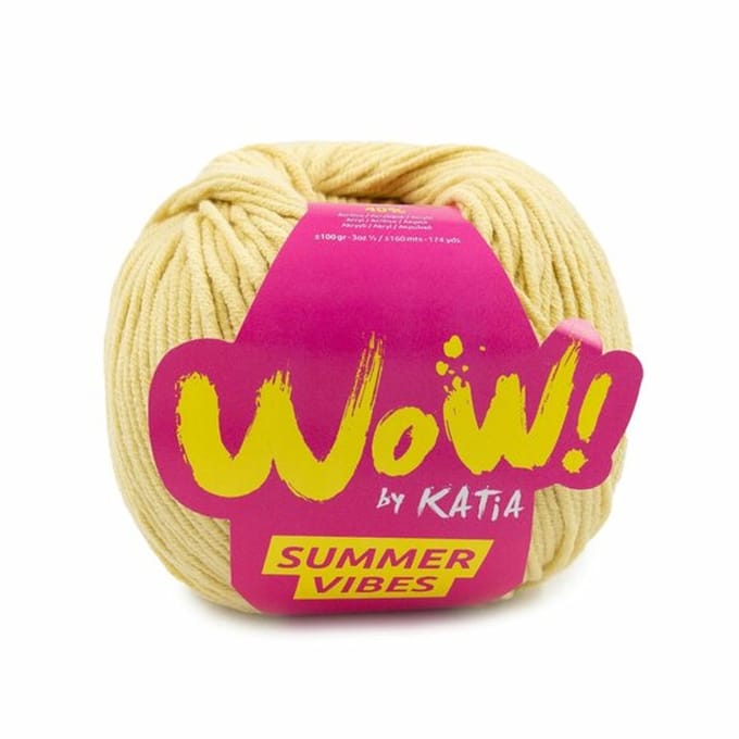 Katia WOW Summer Vibes - 90 pastelgeel - Katoen/Acryl Garen