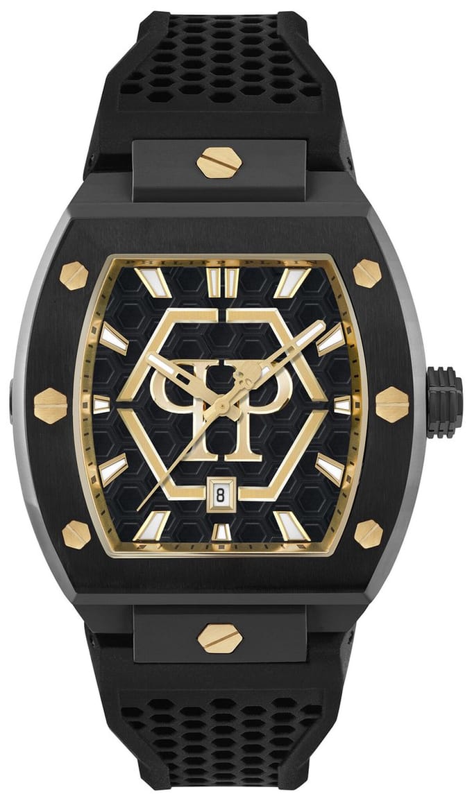 Philipp Plein The Hexagon Phantom PWPUA0224 Horloge - Siliconen - Zwart - Ø 43 mm
