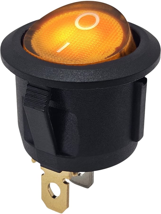 ProRide Wipschakelaar ON-OFF KCD2-220 - Rond - 3 pins - 250V/6A - Oranje