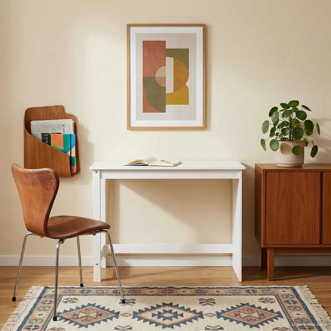 vidaXL - Bureau - Wit - 112 - x - 50 - x - 75 - cm - Massief - vurenhout