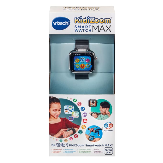 VTech smartwatch KidiZoom Max zwart - educatief kinderspeelgoed horloge.