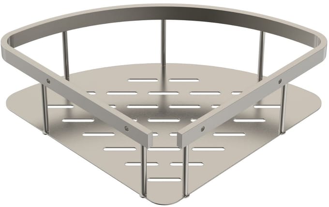 Aloni Uniforma doucherek – hoekmodel – 22x7x22 cm – geborsteld RVS – roestvrij staal