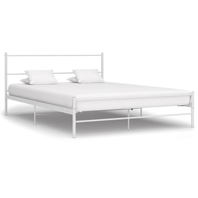 vidaXL - Bedframe - metaal - wit - 140x200 - cm