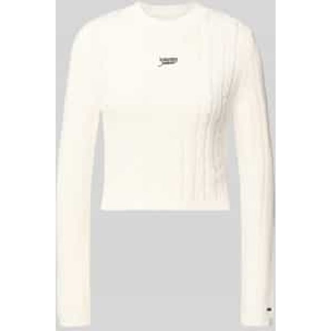 Slim fit gebreide pullover van puur katoen